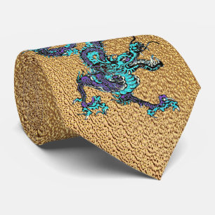 Blue And Purple Dragon Tie