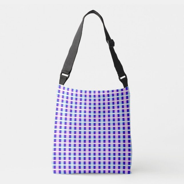 Blue and purple electric retro  crossbody bag (Front)