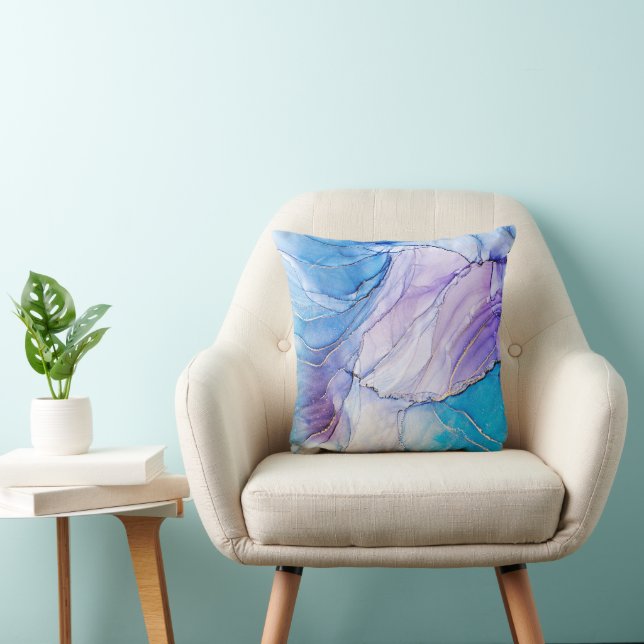 Blue and Purple Elegant Cushion (Chair)