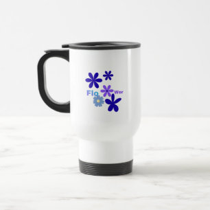 Blue and Purple Elegant Floral Minimalist Mug