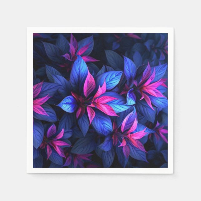 Blue and Purple Flowers  Napkin (Front)