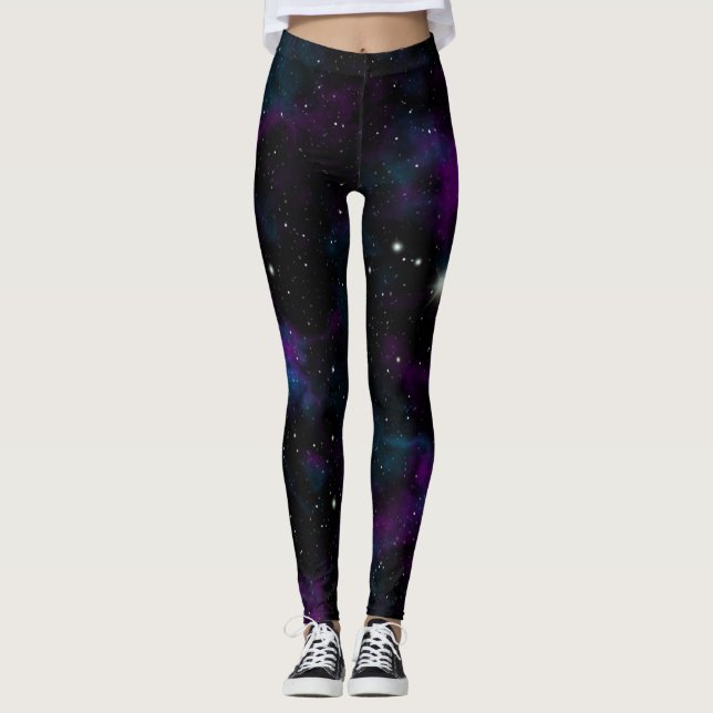 Blue and Purple Galaxy Leggings (Front)