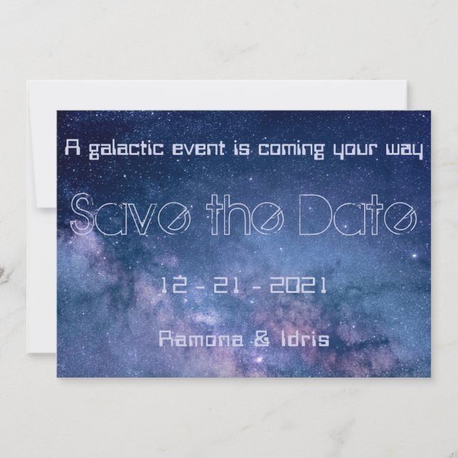 Blue and Purple Galaxy  Save The Date (Front)