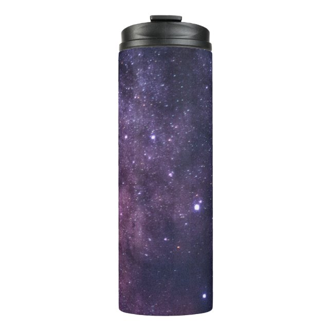 Blue And Purple Galaxy Star Photo Thermal Tumbler (Front)