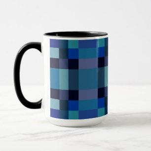 blue and purple geometric mug