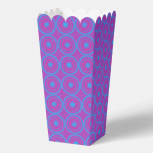 Blue and Purple Geometric Print Popcorn Favour Box