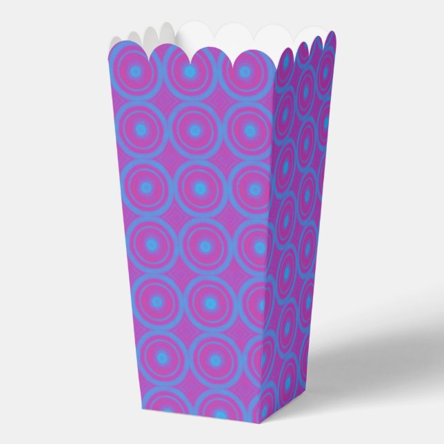 Blue and Purple Geometric Print Popcorn Favour Box (Front)