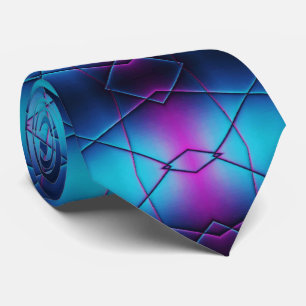Blue And Purple Gradient Abstract Pattern Tie