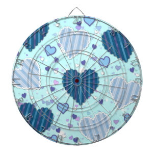 Blue and Purple Hearts Dartboard