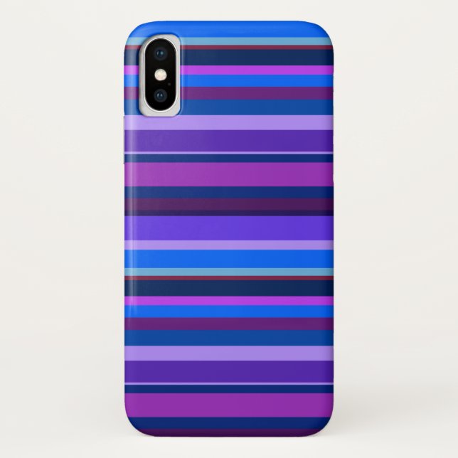 Blue and purple horizontal stripes Case-Mate iPhone case (Back)