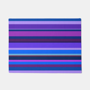 Blue and purple horizontal stripes doormat
