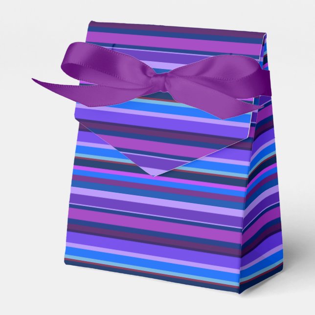 Blue and purple horizontal stripes favour box (Front Side)