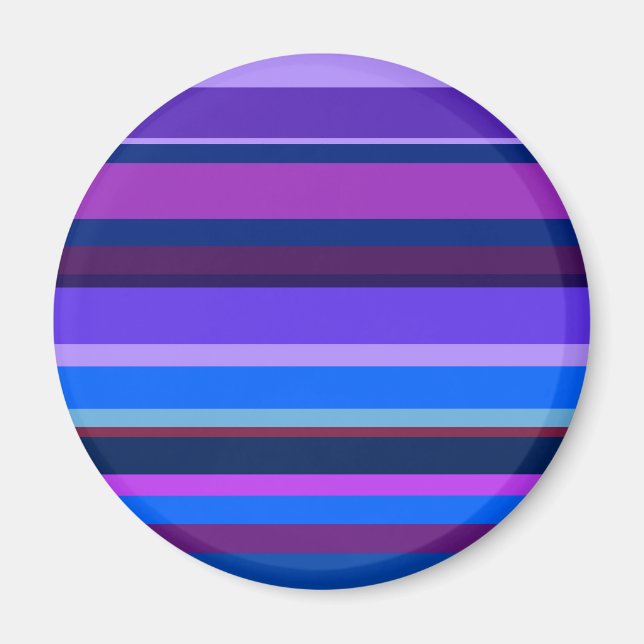 Blue and purple horizontal stripes magnet (Front)