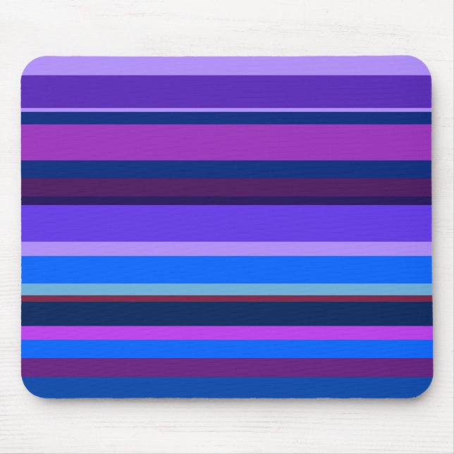 Blue and purple horizontal stripes mouse mat (Front)