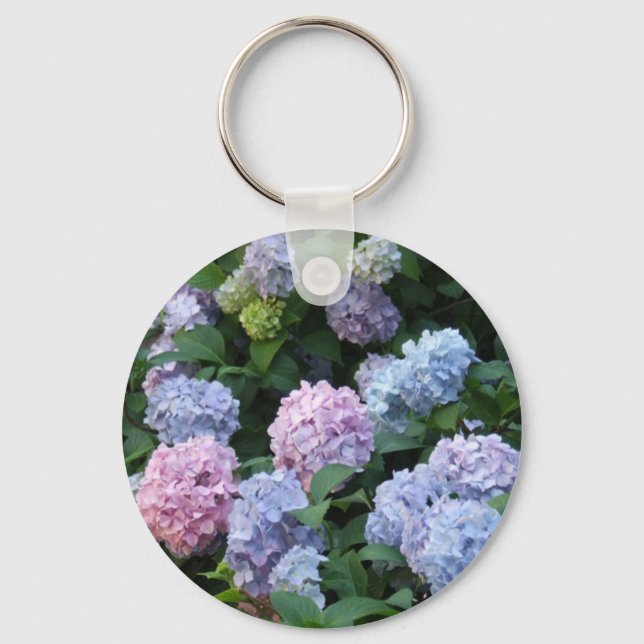 Blue and Purple Hydrangea Key Ring (Front)