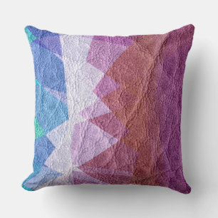 Blue and Purple Leather Cushion