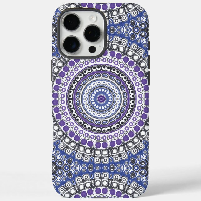 Blue and Purple Mandala Geometric Circular Pattern Case-Mate iPhone Case (Back)