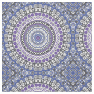 Blue and Purple Mandala Geometric Circular Pattern Fabric