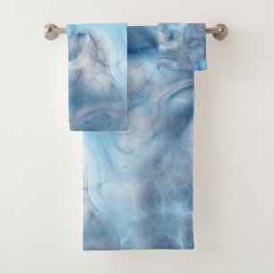 Blue and Purple Marble abstract Bath Towel Set