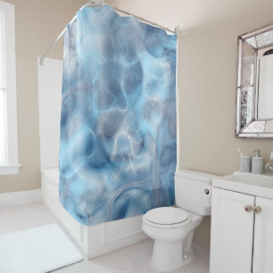 Blue and Purple Marble abstract Shower Curtain