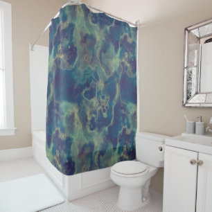 Blue and Purple Marble abstract Shower Curtain