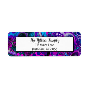 Blue and Purple Marble Fluid Art