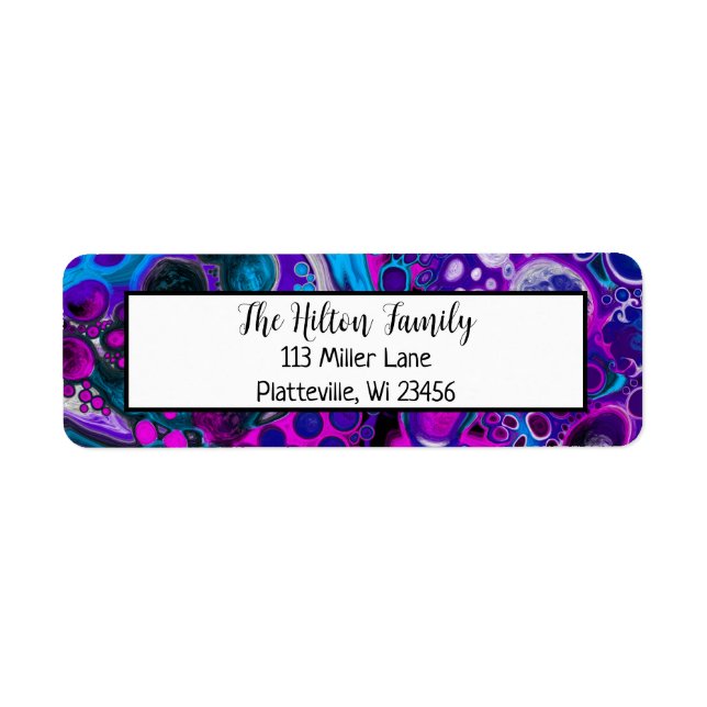 Blue and Purple Marble Fluid Art  (Front)