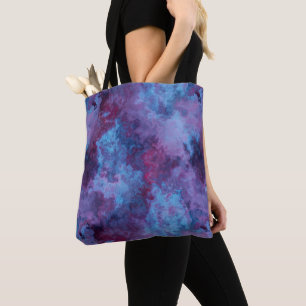 blue and purple Marble Swirl Abstract Tote Bag