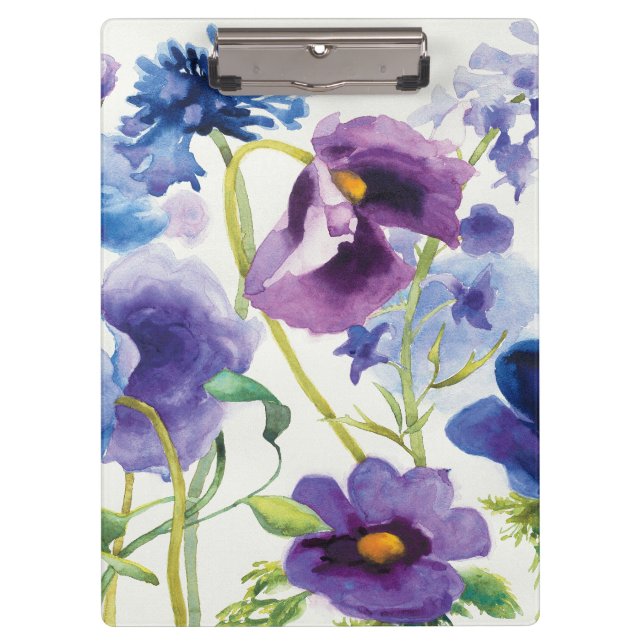 Blue and Purple Mixed Garden Clipboard (Front)