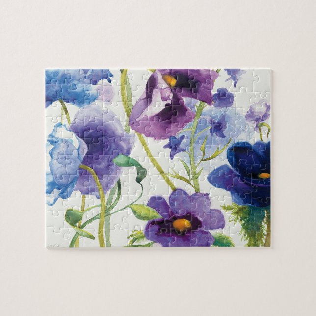 Blue and Purple Mixed Garden Jigsaw Puzzle (Horizontal)