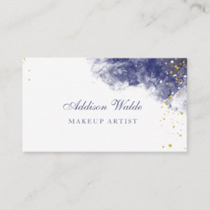 Blue And Purple Modern Liquid Watercolor Ink Bus Business Card