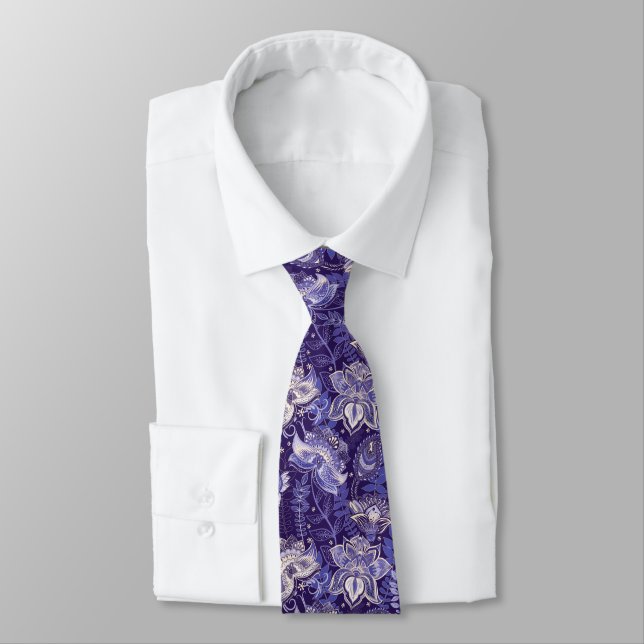 Blue And Purple Paisley   Tie (Tied)