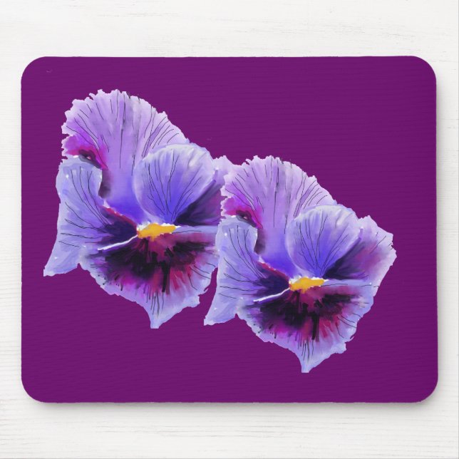 Blue and purple Pansies Mousepad (Front)