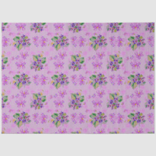 Blue and Purple Pansies Tissue Paper