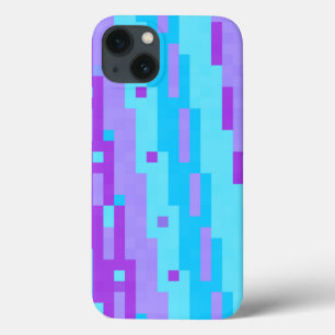 blue and purple pixels iPhone 13 case