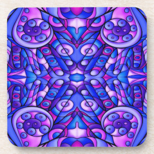 Blue And Purple Psychedelic Swirls Coaster
