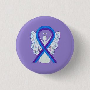 Blue and Purple Ribbon Awareness Angel Pins
