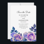 Blue and purple roses wedding save the date<br><div class="desc">Contact me,  please,  if you need additional items.</div>
