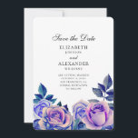 Blue and purple roses wedding save the date<br><div class="desc">Contact me,  please,  if you need additional items.</div>