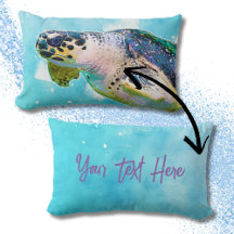Blue and Purple Sea Turtle Faux Watercolor