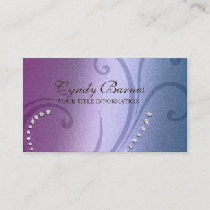 Blue and Purple Shimmer and Crystals Business Card