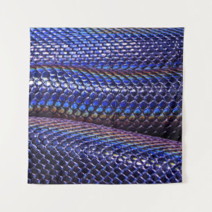 Blue and purple snakeskin tapestry