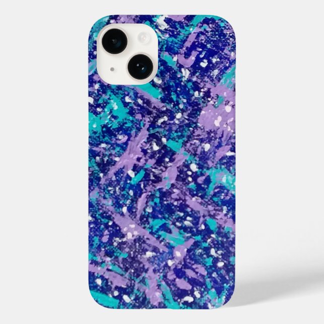 Blue and Purple Splatter Art Case-Mate iPhone Case (Back)