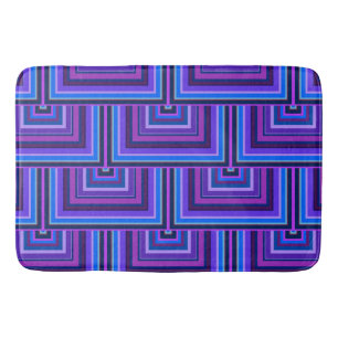 Blue and purple square scales bath mat