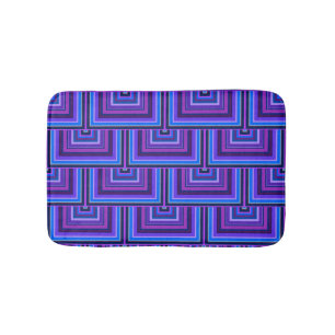 Blue and purple square scales bath mat