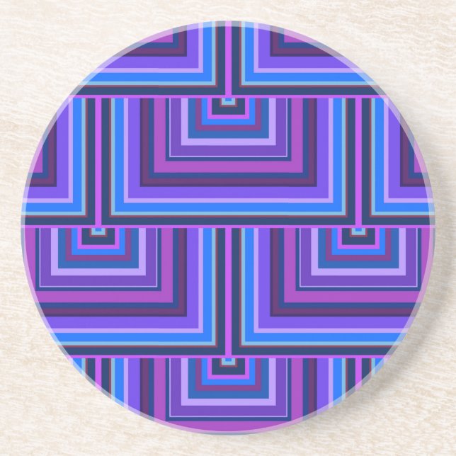 Blue and purple square scales coaster (Front)