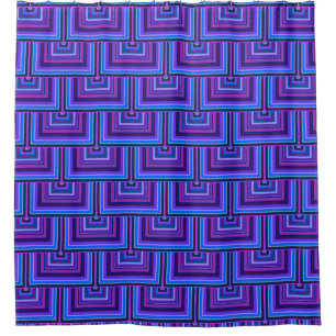 Blue and purple square scales shower curtain