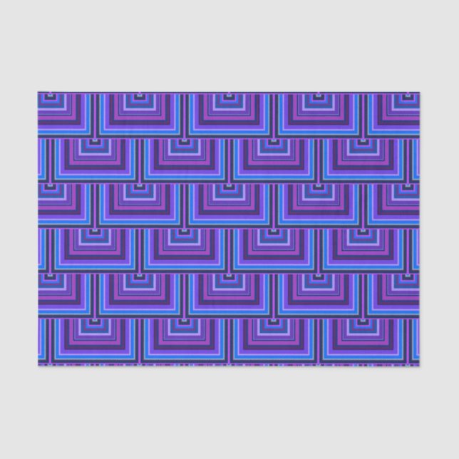 Blue and purple square scales tissue paper (Front)