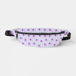 blue and purple striped daisy pattern bum bags