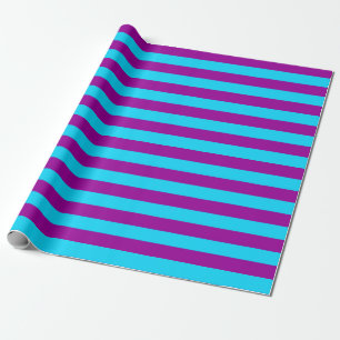 Blue and Purple Stripes Design Wrapping Paper